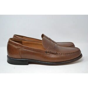 Allen Edmonds "NEWMAN" Mens Leather Penny Loafer 9.5 D Brown Cognac 6727 Slip On